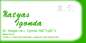 matyas igonda business card